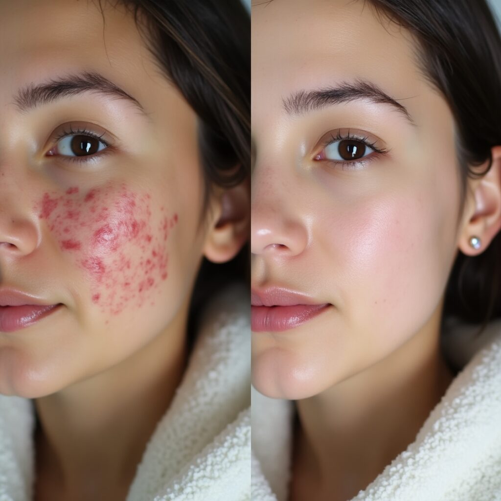 Led face mask results