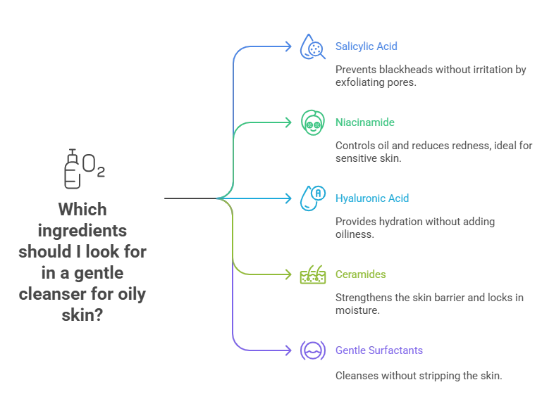 Ingredients for gentle cleanser for oily skin